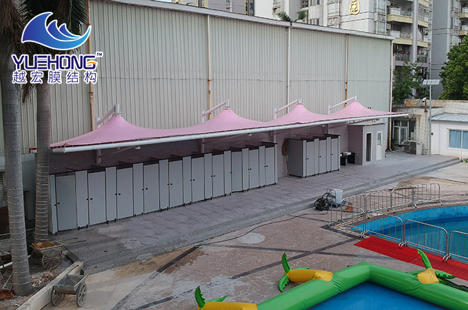 广东广州海珠区星汇园游泳池更衣间膜结构顶棚案例