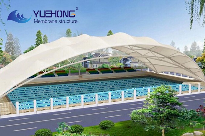 Estructura de membrana para polideportivo de natación