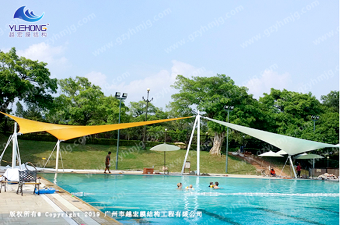 增城某泳池张拉膜结构案例