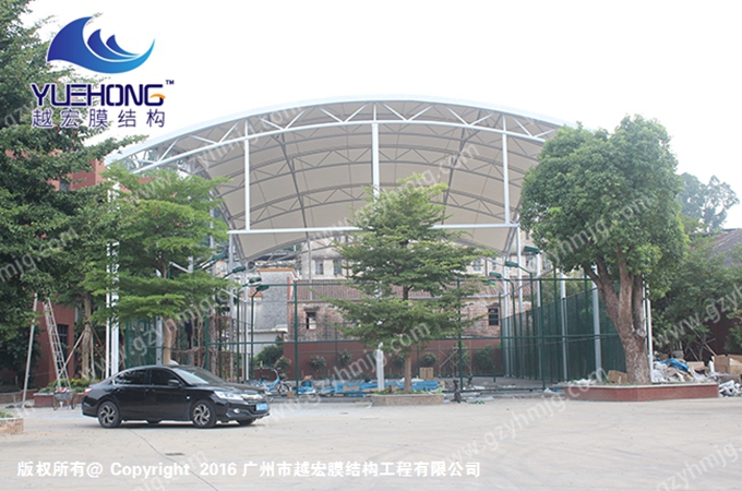 广州某集团篮球场膜结构遮阳棚