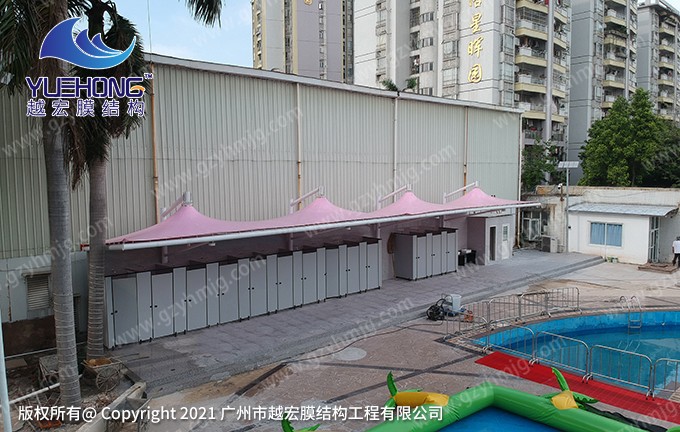 广州某游泳馆更衣间膜结构顶棚工程案例