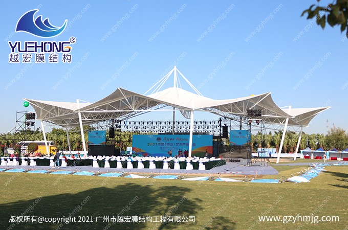 中山某花木产业大会舞台膜结构工程案例